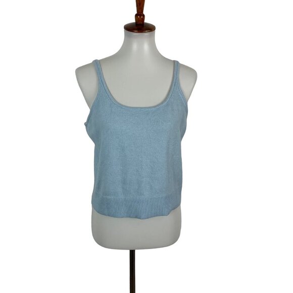 Old Navy Blue Knit Tank Top Large Sleeveless NWT Stretch Comfy - Picture 1 of 5